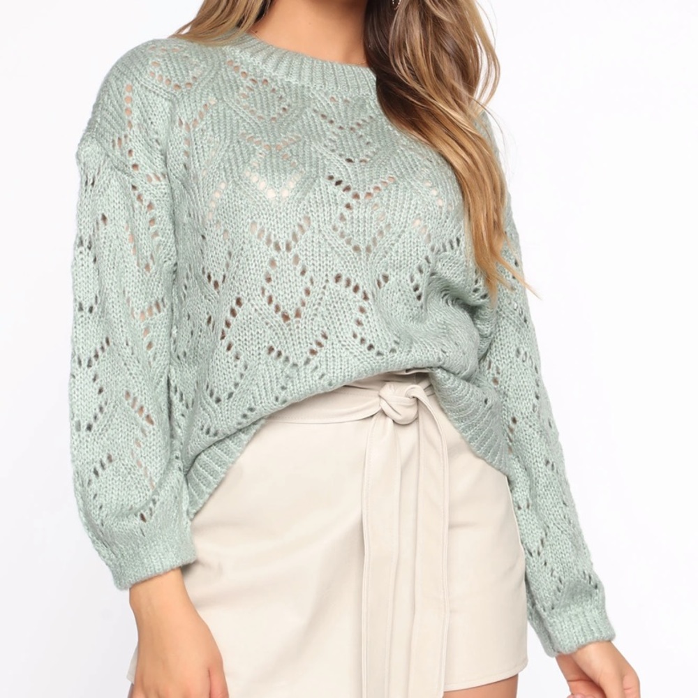 Fashion Nova Mint Oversized Sweater Size Small